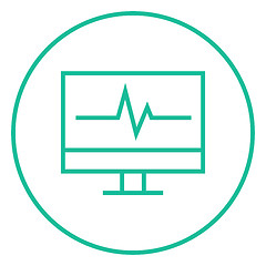 Image showing Heart beat monitor line icon.