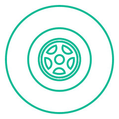 Image showing Car wheel line icon.