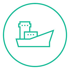 Image showing Cargo container ship line icon.