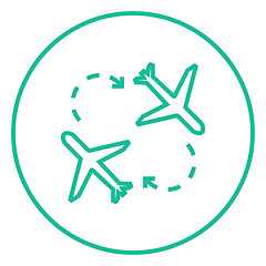 Image showing Airplanes line icon.