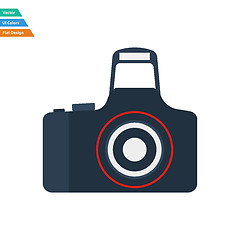 Image showing Flat design icon of Photo camera