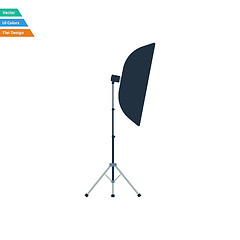 Image showing Flat design icon of softbox light in ui colors