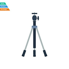 Image showing Flat design icon of photo tripod