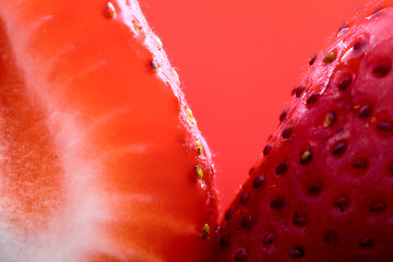 Image showing Strawberry Macro Red