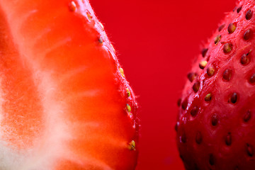 Image showing Strawberry Macro Red