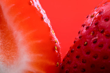 Image showing Strawberry Macro Red