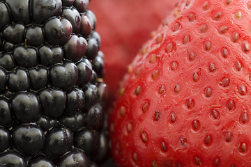 Image showing Strawberry and Blackberry Close