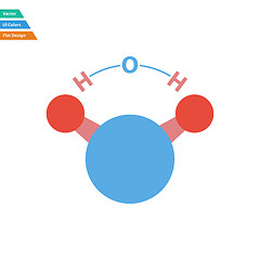 Image showing Flat design icon of chemical molecule water