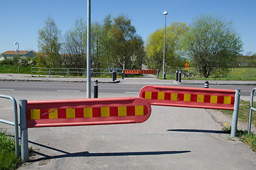 Image showing Roadblocks by roadside