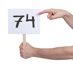 Image showing Sign with a number, 74