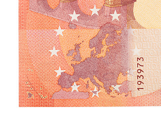 Image showing New ten euro banknote, close-up