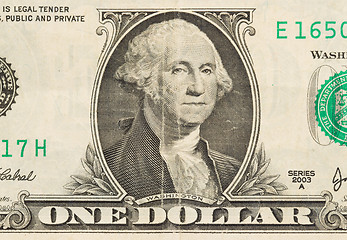 Image showing US one Dollar bill, close up 