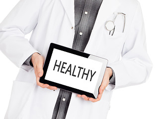 Image showing Doctor holding tablet - Healthy