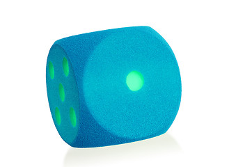 Image showing Large blue foam die isolated - 1