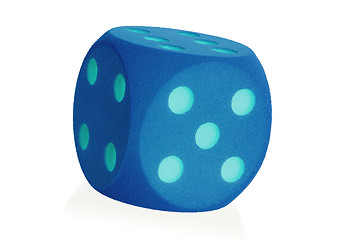 Image showing Large blue foam die isolated - 5