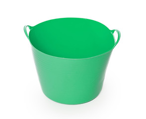Image showing Green color plastic basket