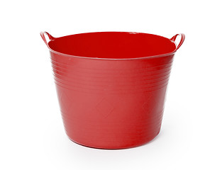 Image showing Red color plastic basket