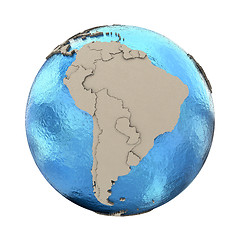 Image showing South America on model of planet Earth