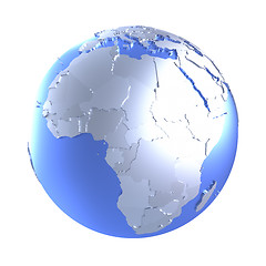 Image showing Africa on bright metallic Earth