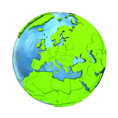 Image showing Europe on green Earth