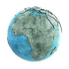 Image showing Africa on marble planet Earth