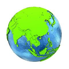 Image showing Southeast Asia on green Earth