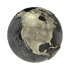 Image showing North America on Earth of oil