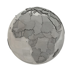 Image showing Africa on metallic planet Earth