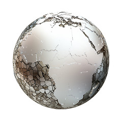 Image showing Africa on metallic Earth