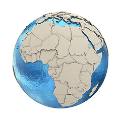 Image showing Africa on model of planet Earth