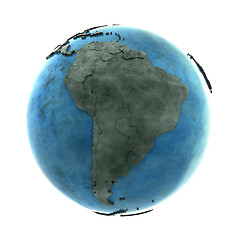 Image showing South America on marble planet Earth