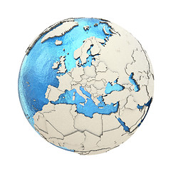 Image showing Europe on model of planet Earth