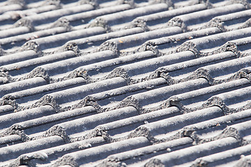 Image showing Background perspective of grey roof tiles