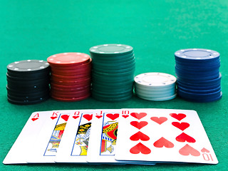 Image showing Chips and Playing Cards