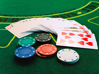 Image showing Chips and Playing Cards