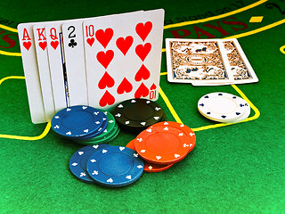 Image showing Chips and Playing Cards