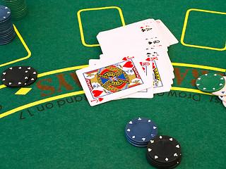 Image showing Chips and Playing Cards