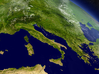 Image showing Italy from space