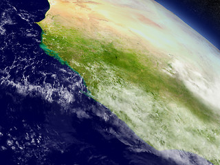 Image showing Liberia, Sierra Leone and Guinea from space