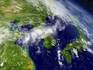 Image showing South Korean and North Korea from space