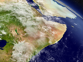 Image showing Somalia and Ethiopia from space