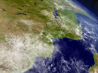 Image showing Mozambique and Zimbabwe from space