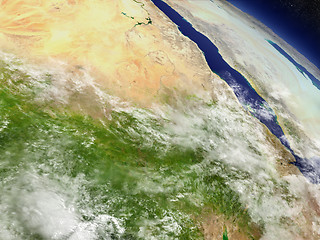 Image showing Sudan and South Sudan from space
