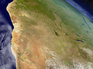 Image showing Namibia and Botswana from space