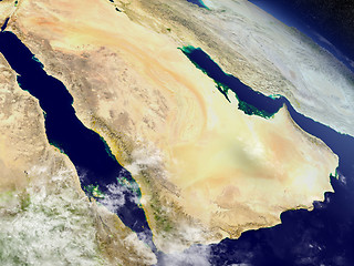 Image showing Arab peninsula from space