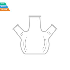 Image showing Flat design icon of chemistry round bottom flask