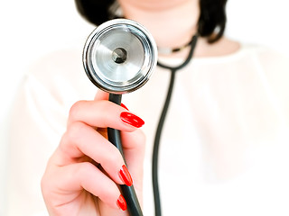 Image showing Hand of Nurse with Stethoscope