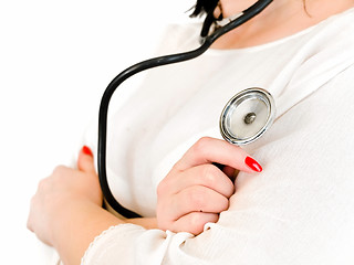 Image showing Hand of Nurse with Stethoscope