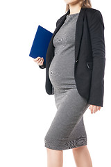 Image showing Beautiful pregnant woman with folder