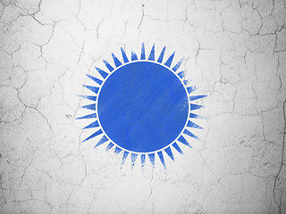 Image showing Tourism concept: Sun on wall background